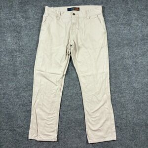 Blue Sol Mens Pants Size 34x32 Beige Chino 100% Cotton Flat Front Low Rise